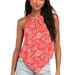 We The Free Daisy Tank Top Size Large Halter Neckline Triangle Hem OB1472621